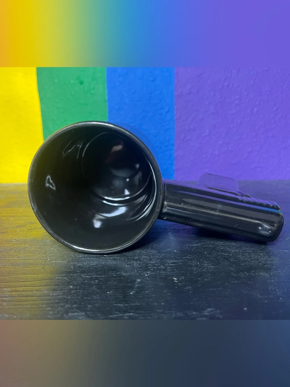 Black Novelty Gun-Handle Mug